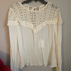 Elegant Cream Lace Women's Top